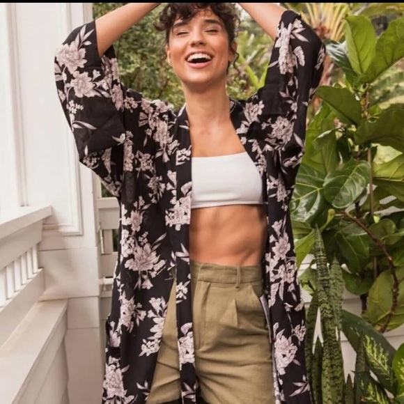 Spiritual Gangster Women's Floral Kimono Robe One Size Multicolor - Picture 2 of 7